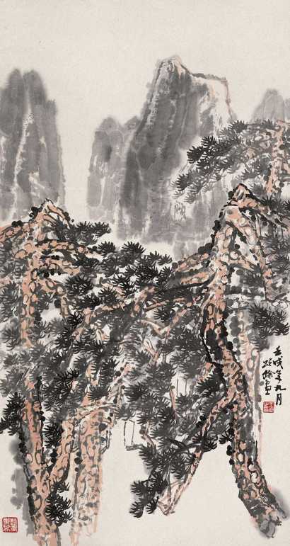 王颂余 壬戌（1992年）作 松江帆影 立轴
